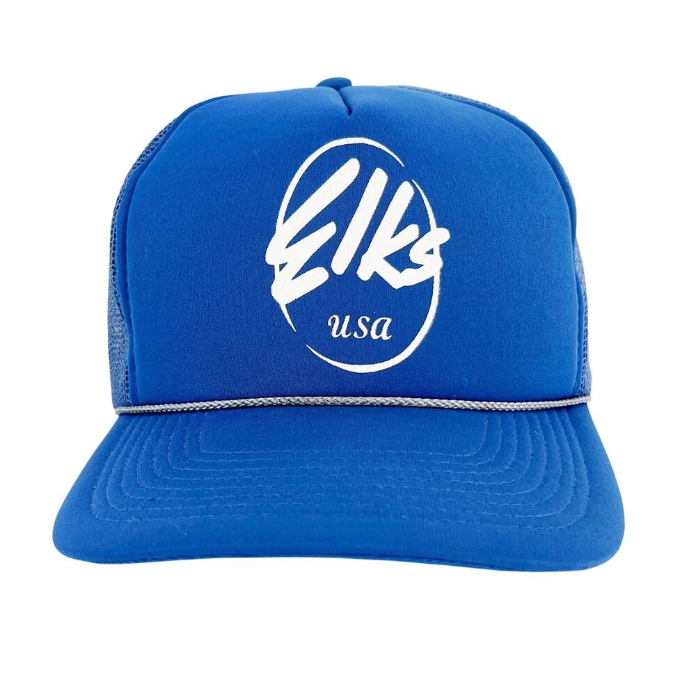Elks USA blue trucker hat